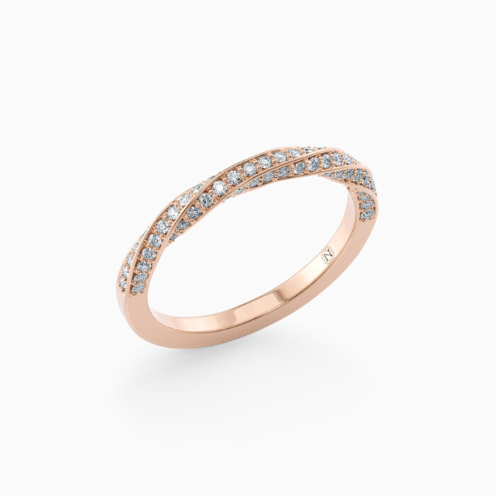 rose gold twist diamond band