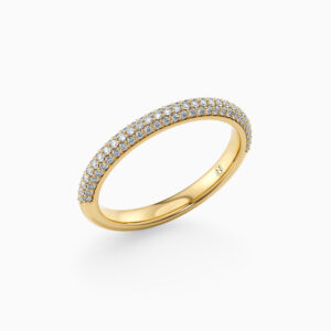 pave diamond yellow gold wedding ring