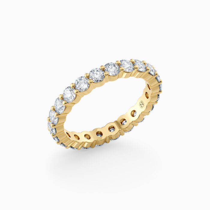 round diamond full eternity band in yellow gold