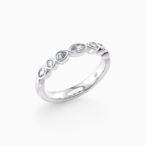 marquise and pear shape diamond wedding ring in white gold