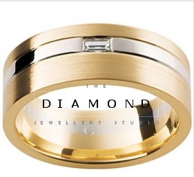 Mens Engagement Ring Two Tone