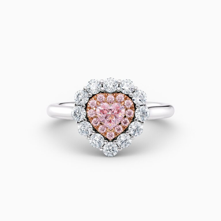 pink diamond heart engagement ring