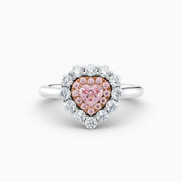 pink diamond heart engagement ring