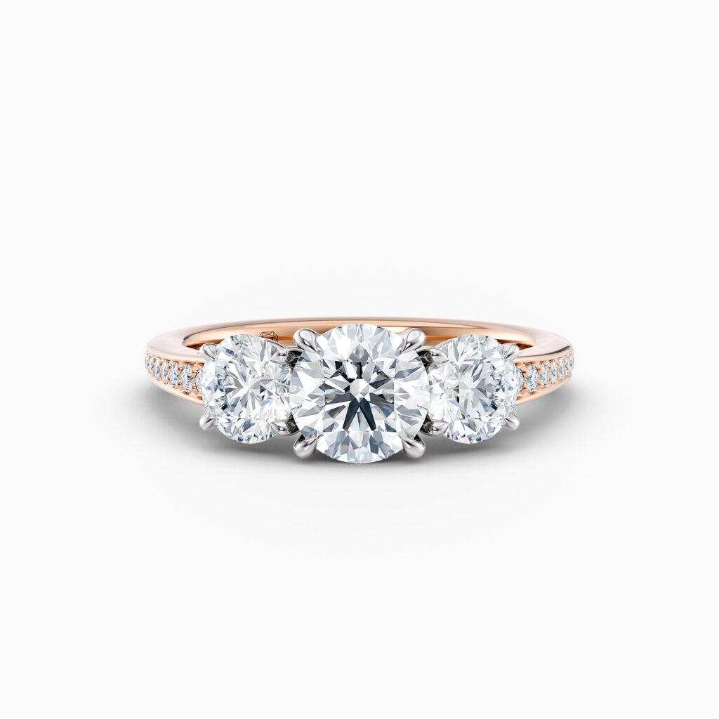 Options When Buying a 1 Carat Diamond Ring 22 rose gold 3 stone engagement ring