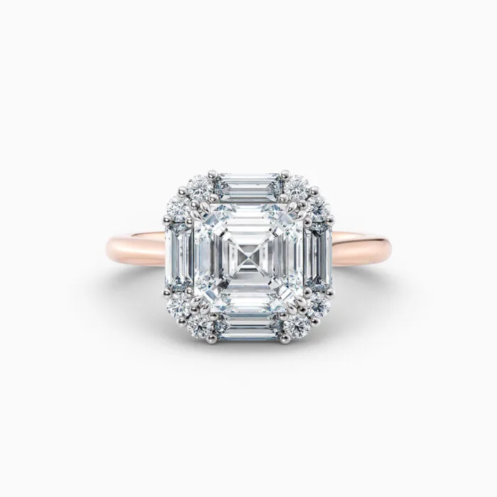 Asscher Baguette — Rose Gold