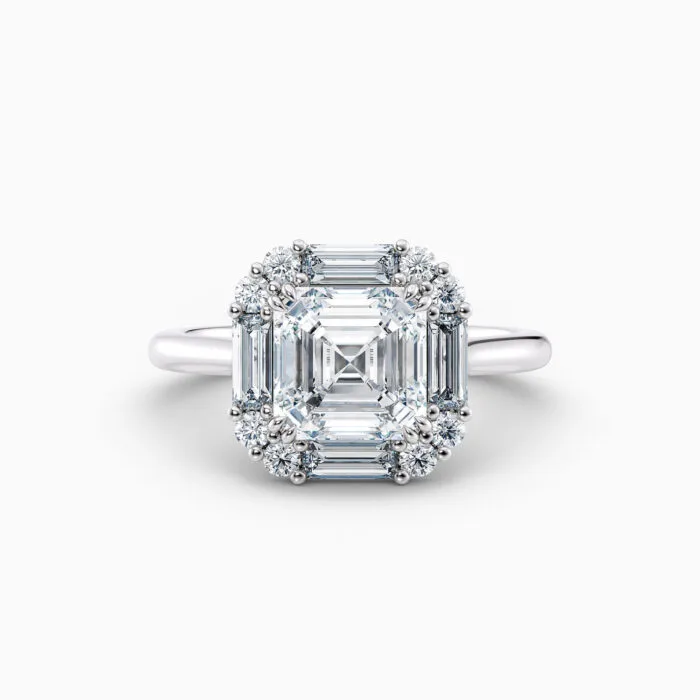 Naomi Asscher Diamond Halo in Platinum