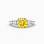 2ct asscher cut champagne with trilliant side stones