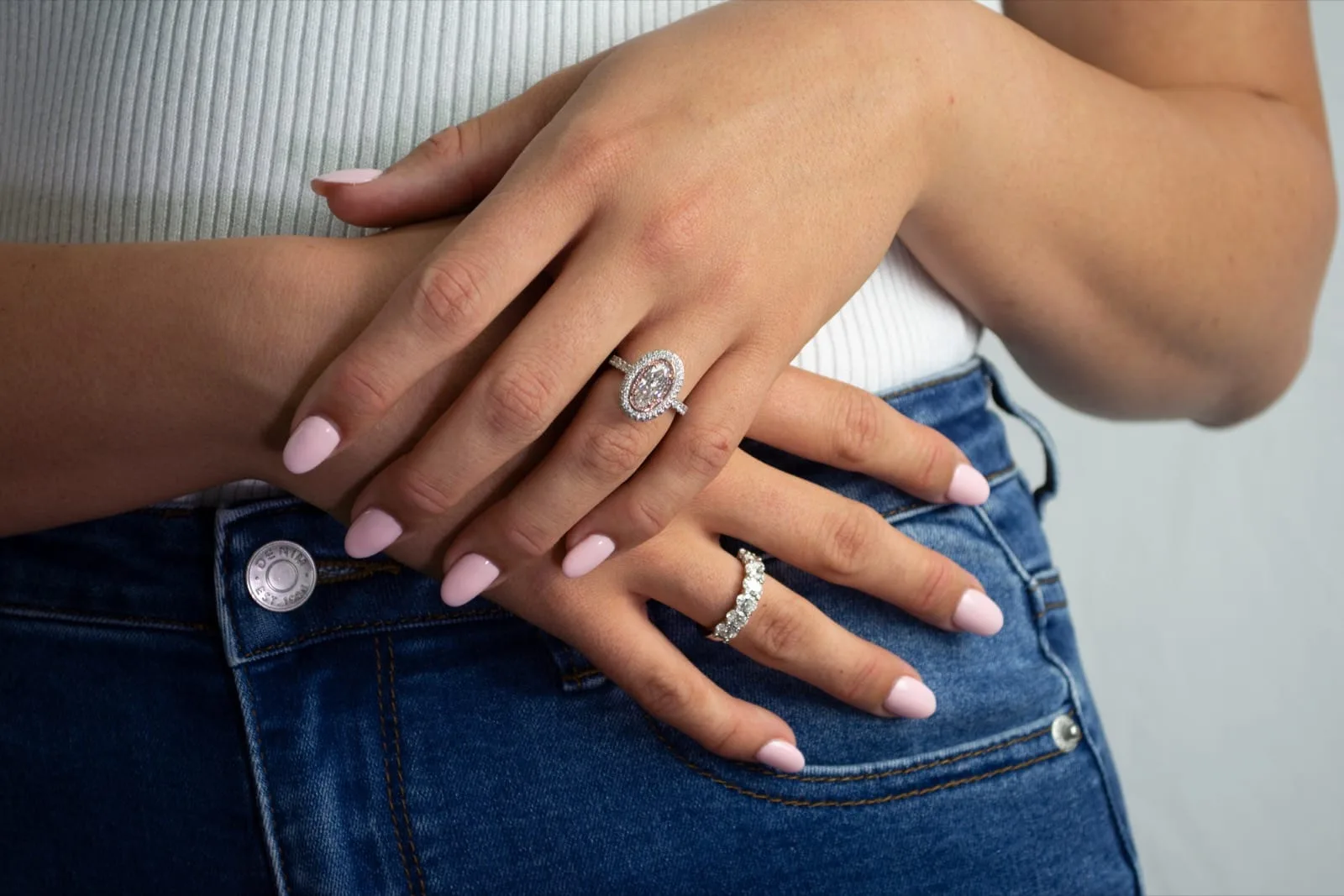 Argyle Pink Diamond on Hands