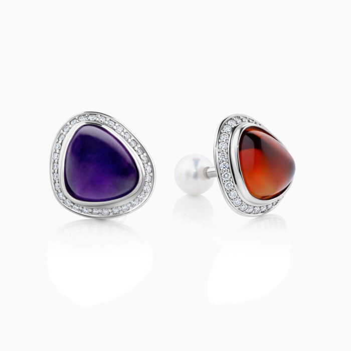 amethyst and amber cufflinks