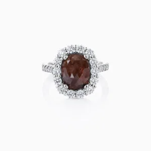pink/purple diamond rose cut halo