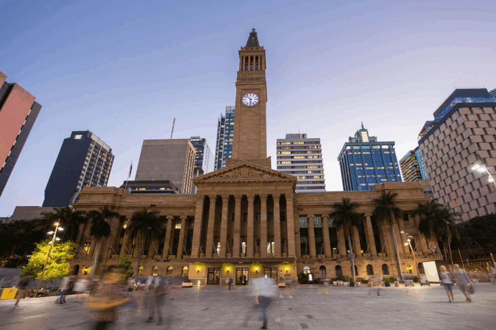 Brisbane City Hall Clock Tower & King George Square